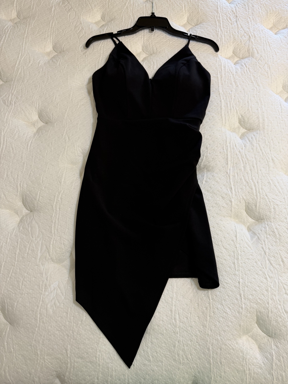 LBD Black Asymmetric Dress with Spaghetti Straps